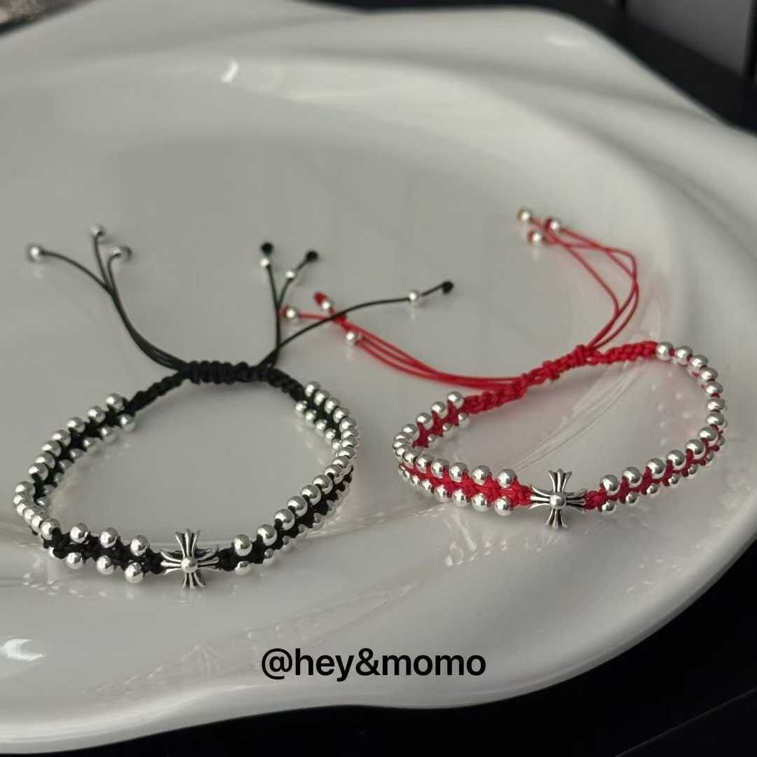 HM5149 ⚪925 克羅心十字銀珠手繩