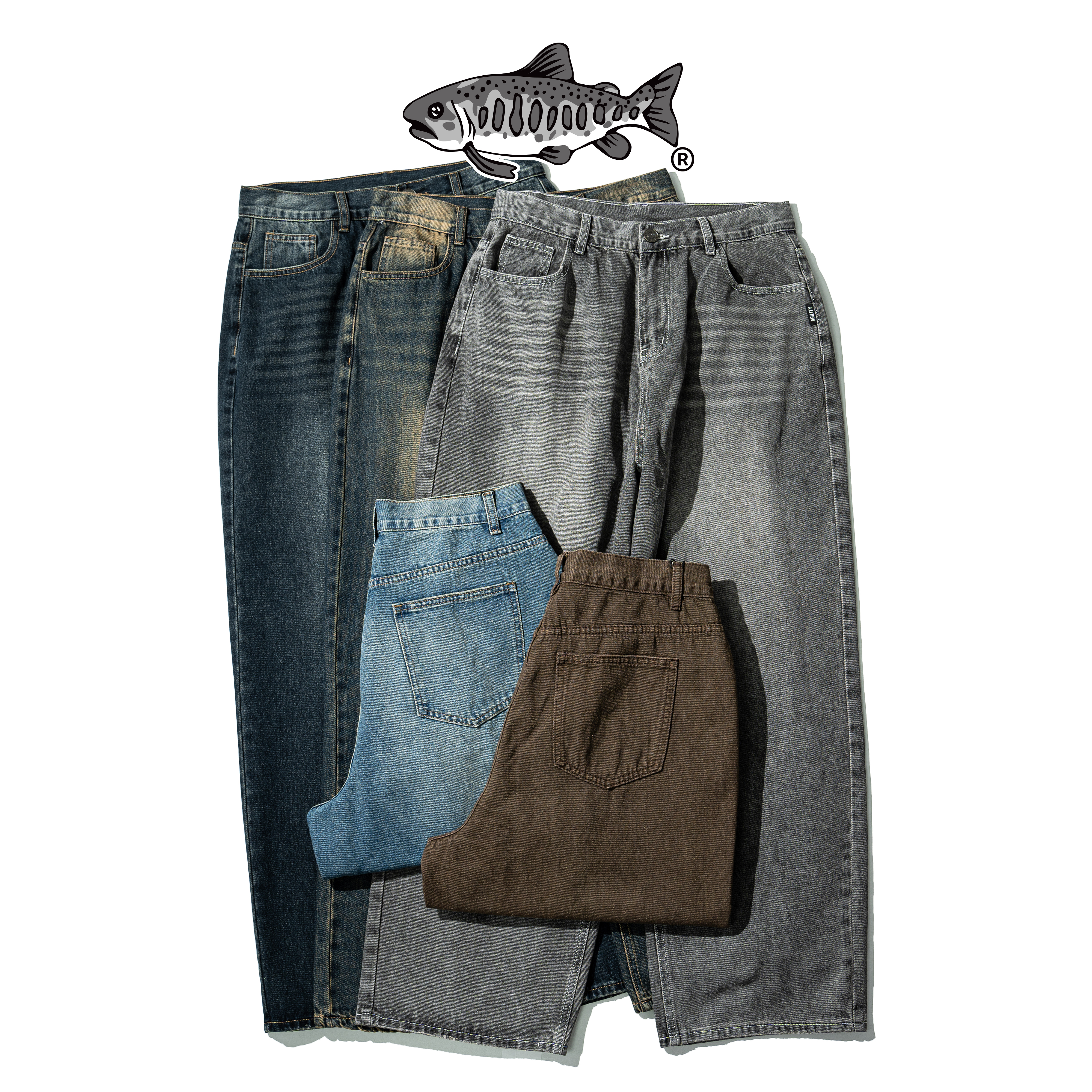 AGILITY Vintage Washed Baggy Jeans 水洗 寬直筒 牛仔長褲 [LD00]