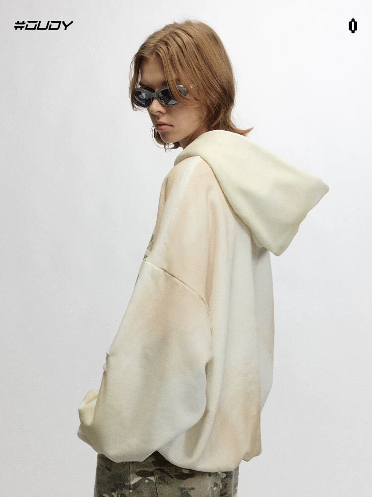 OVDY 美式字體印花 做舊 帽T