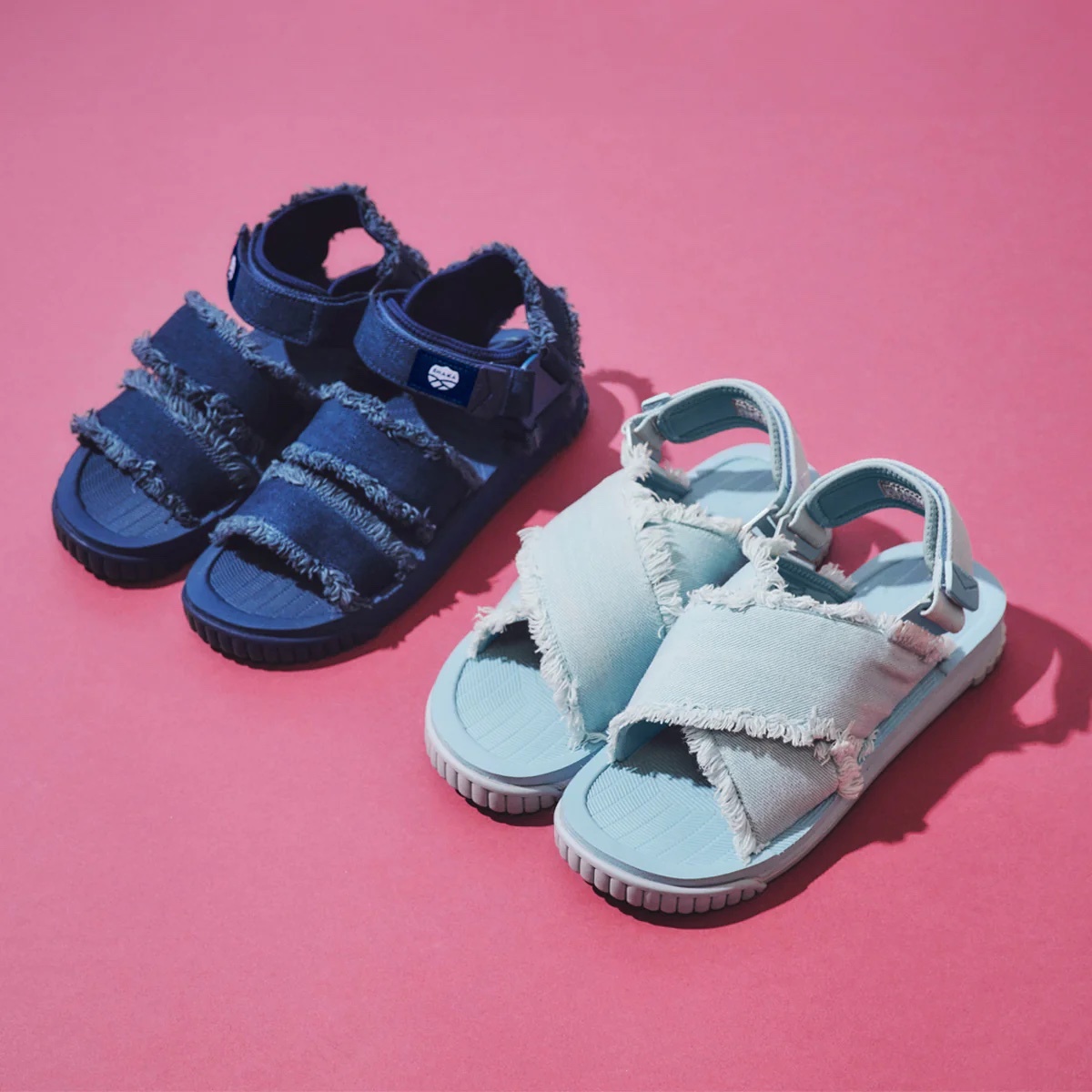 SHAKA LIGHT DENIM 00C 牛仔 淺牛仔 單寧 交叉 流蘇毛 涼鞋 SK-318