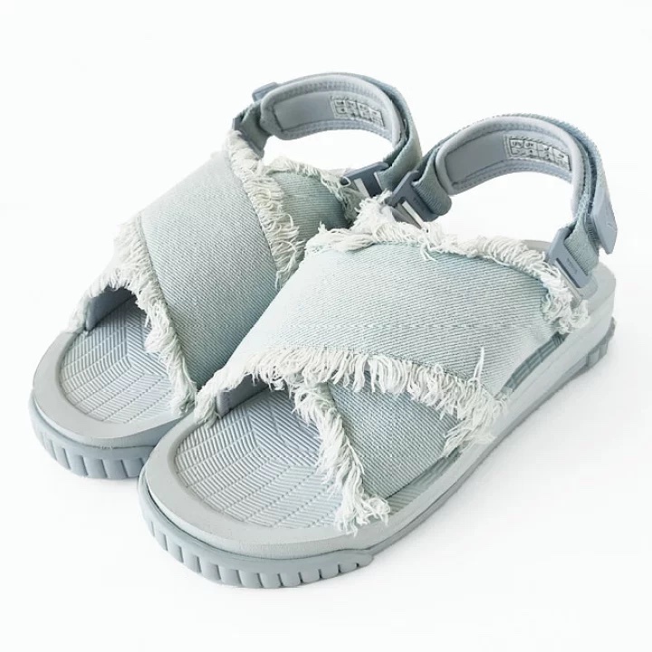 SHAKA LIGHT DENIM 00C 牛仔 淺牛仔 單寧 交叉 流蘇毛 涼鞋 SK-318