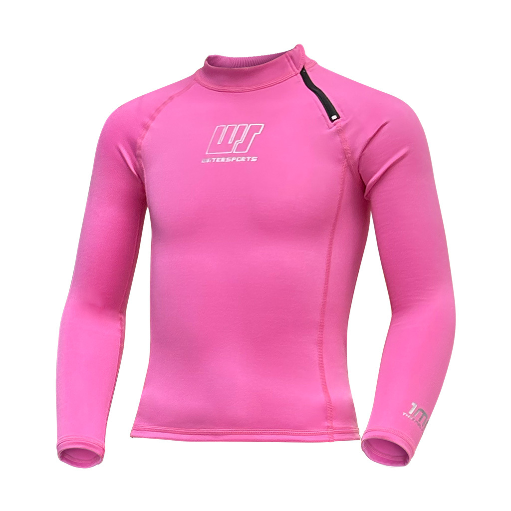 1mm 兒童四向拉伸抓毛游泳保暖上衣 - 粉紅