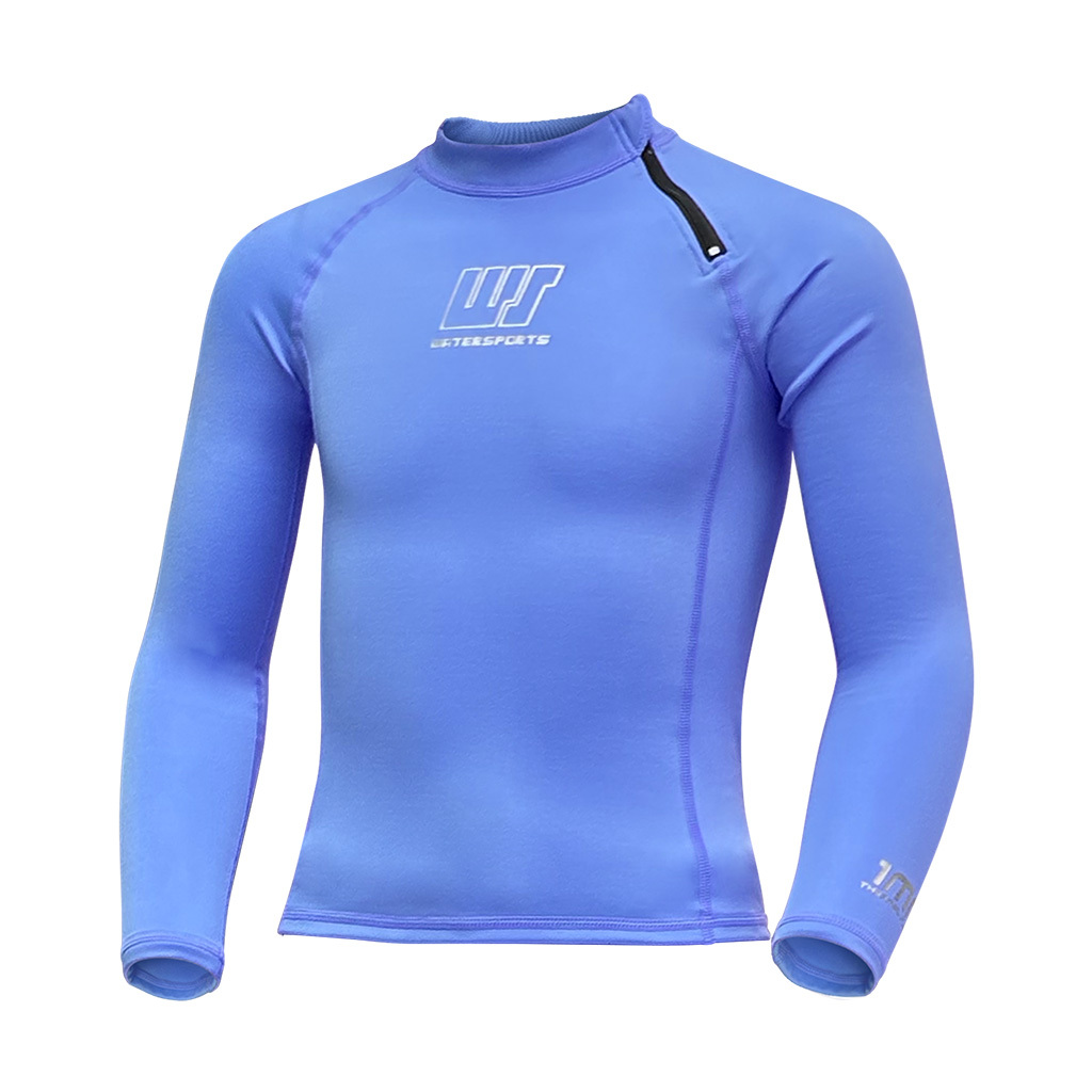 1mm 兒童四向拉伸抓毛游泳保暖上衣 - 淺藍