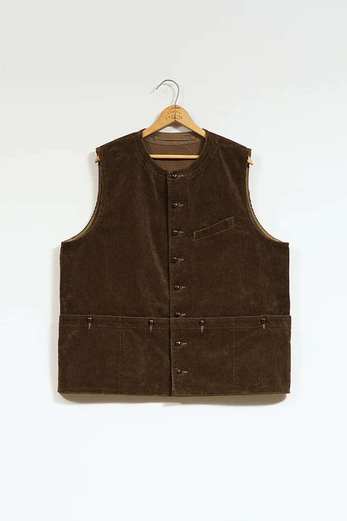 NIGEL CABOURN FRENCH WORK VEST 8W CORDUROY (2COL)