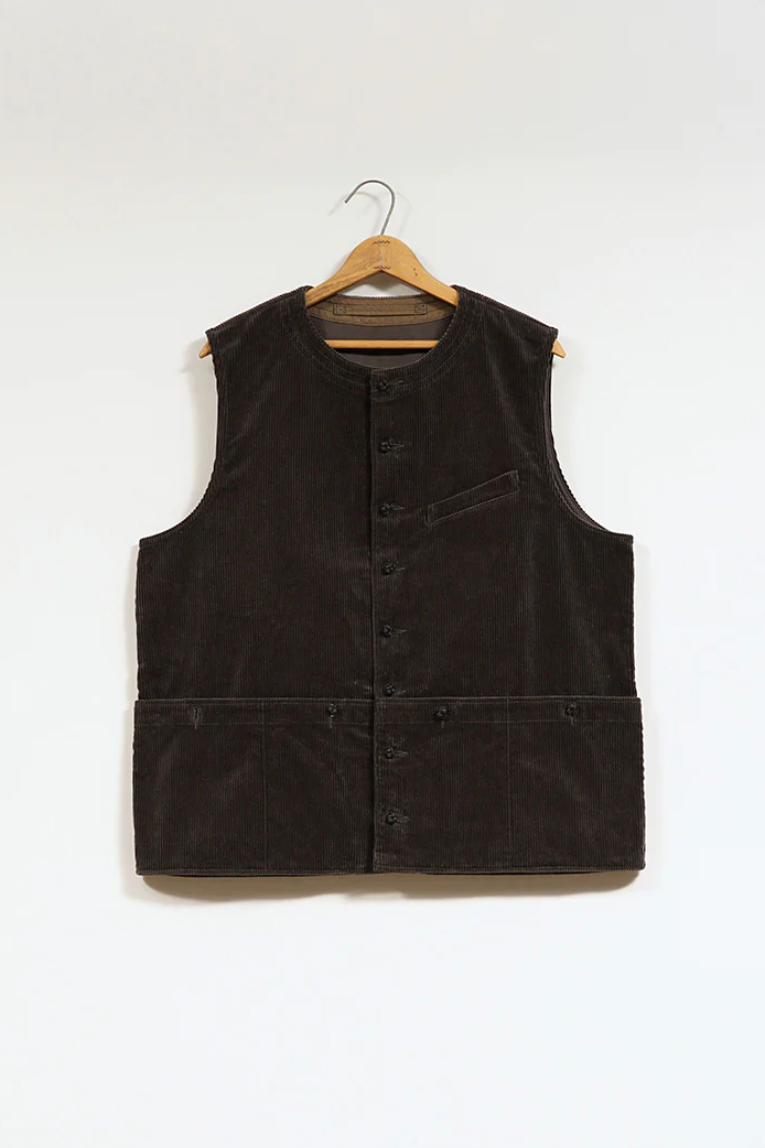 NIGEL CABOURN FRENCH WORK VEST 8W CORDUROY (2COL)