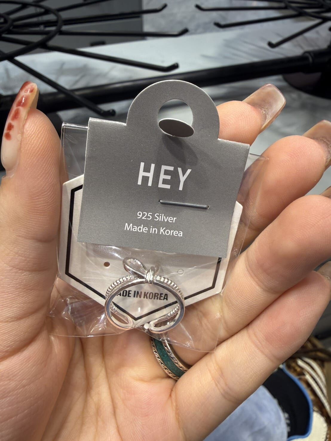 HM5157 ⚪925銀 蝴蝶綁繩纏繞戒指