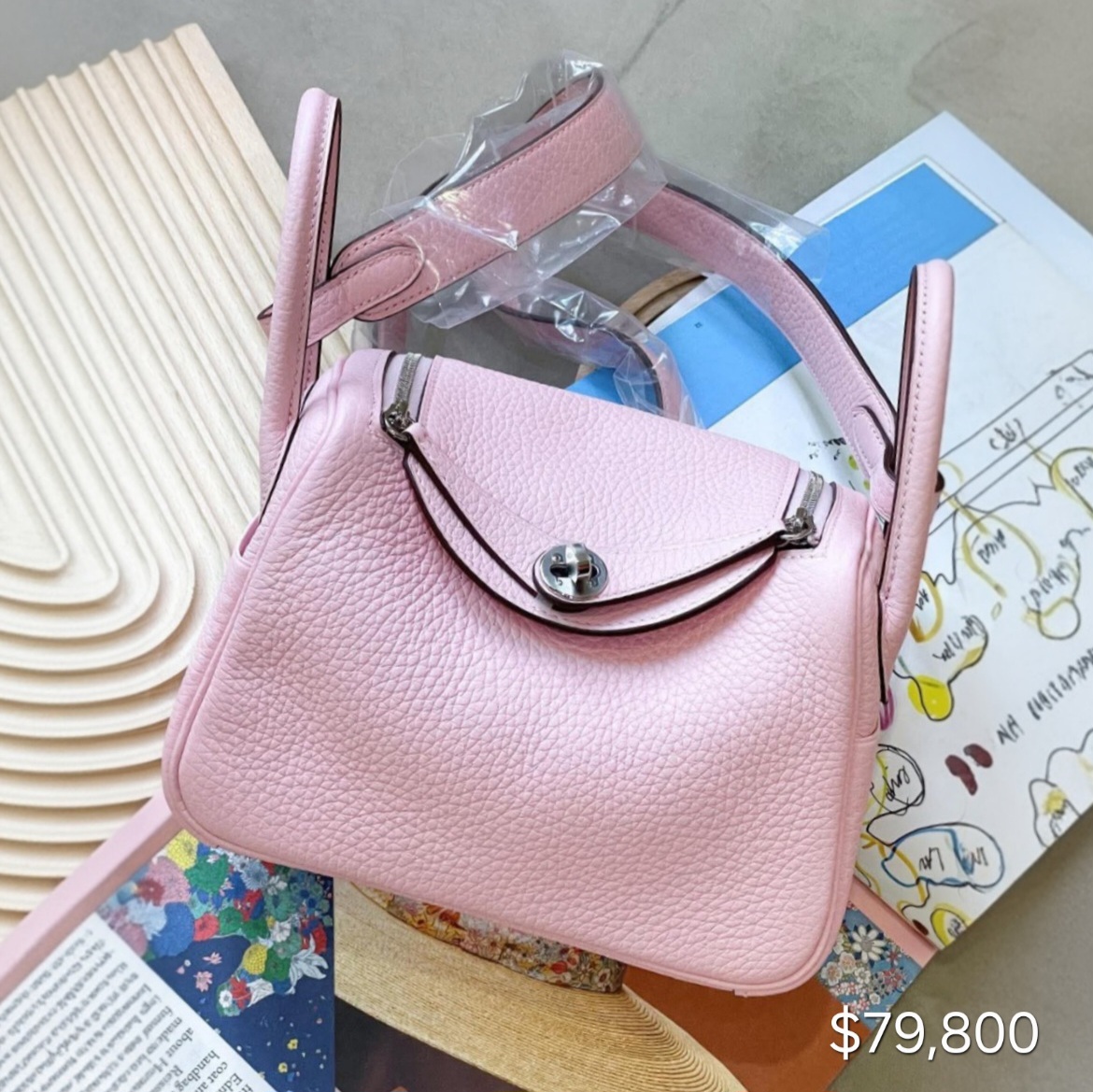 Hermès Lindy Mini II Clemence Leather Sakura PHW HK$79,800   詳情請PM我哋 (HK$2,000 訂金)