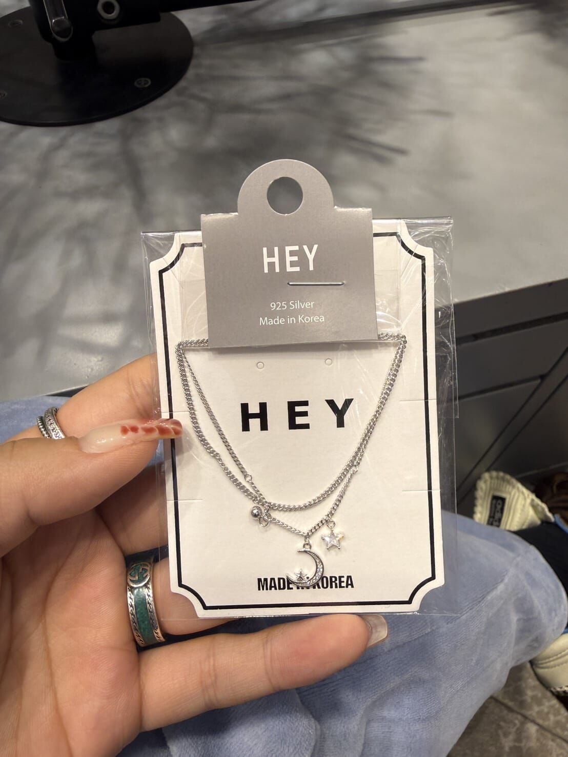 HM5163 ⚪925 雙練星月手鍊