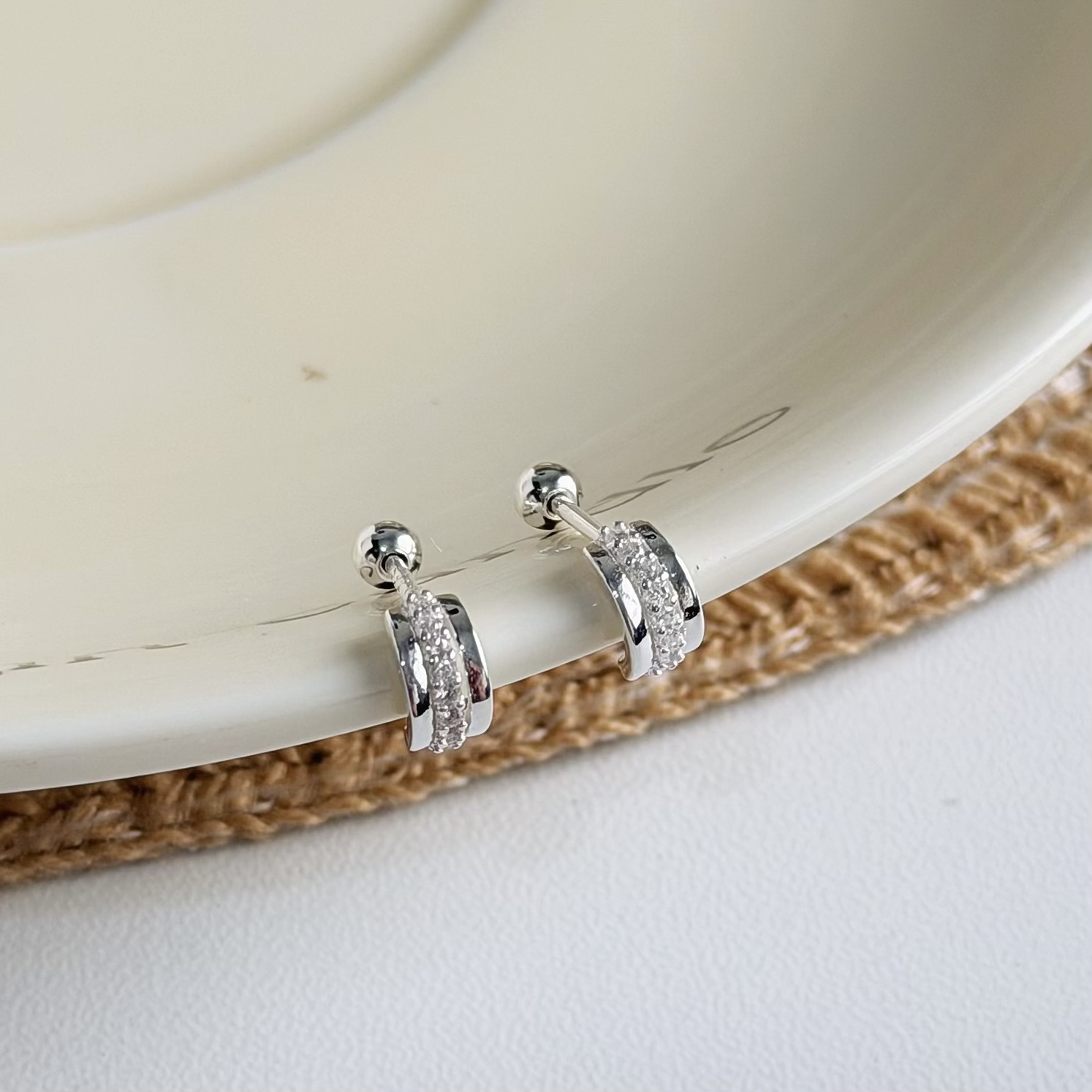 Y275排鑽半圓環純銀鎖針