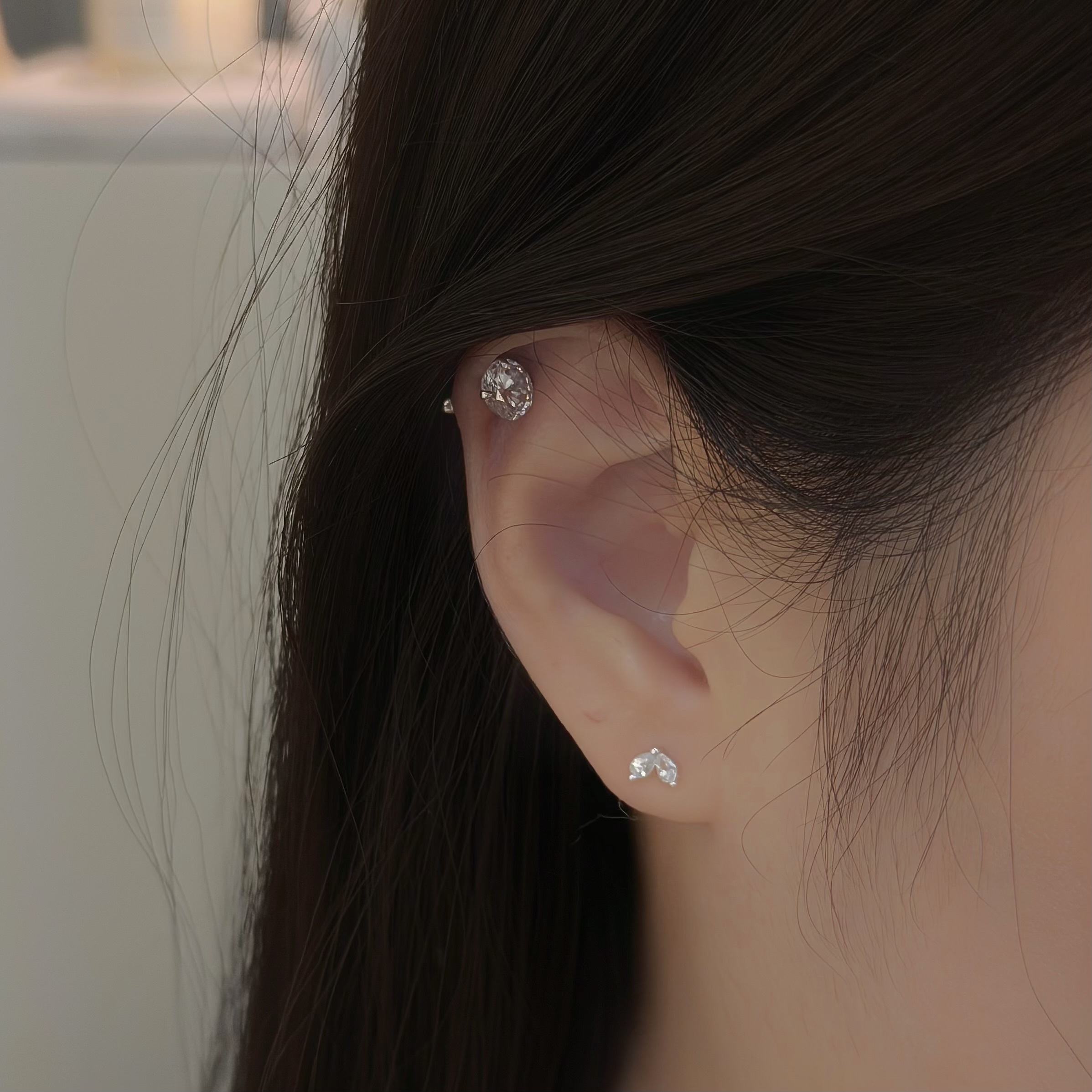 Y263鋯石魚尾純銀鎖針