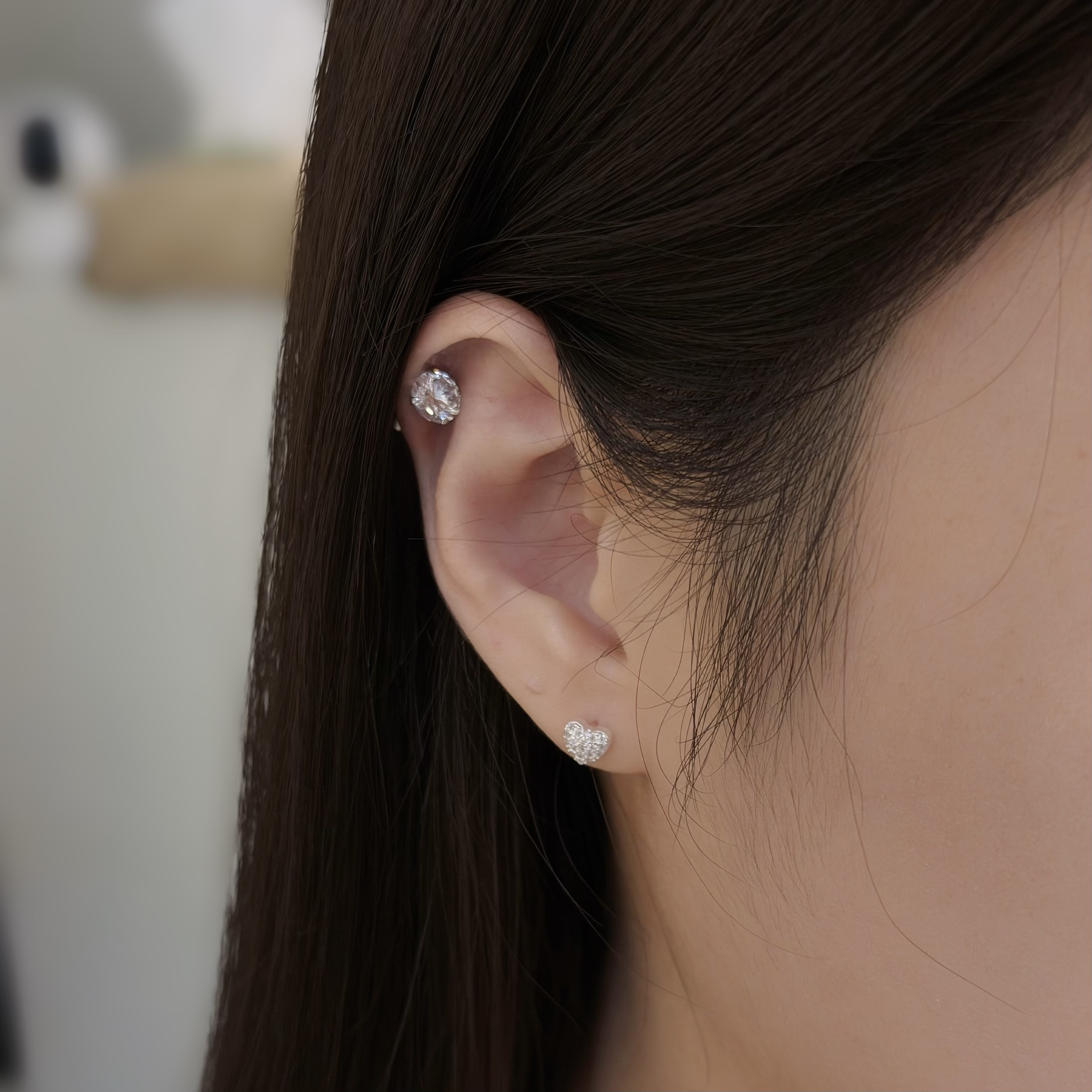 Y273滿鑽愛心純銀鎖針