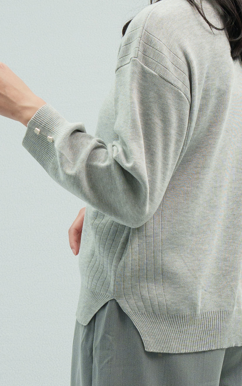 顯瘦設計織紋針織衫