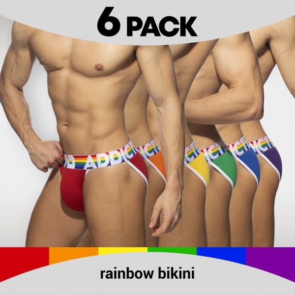 ADDICTED  AD1146P  RAINBOW BIKINI 彩虹驕傲 三角內褲 超值六件組【G-Punch】