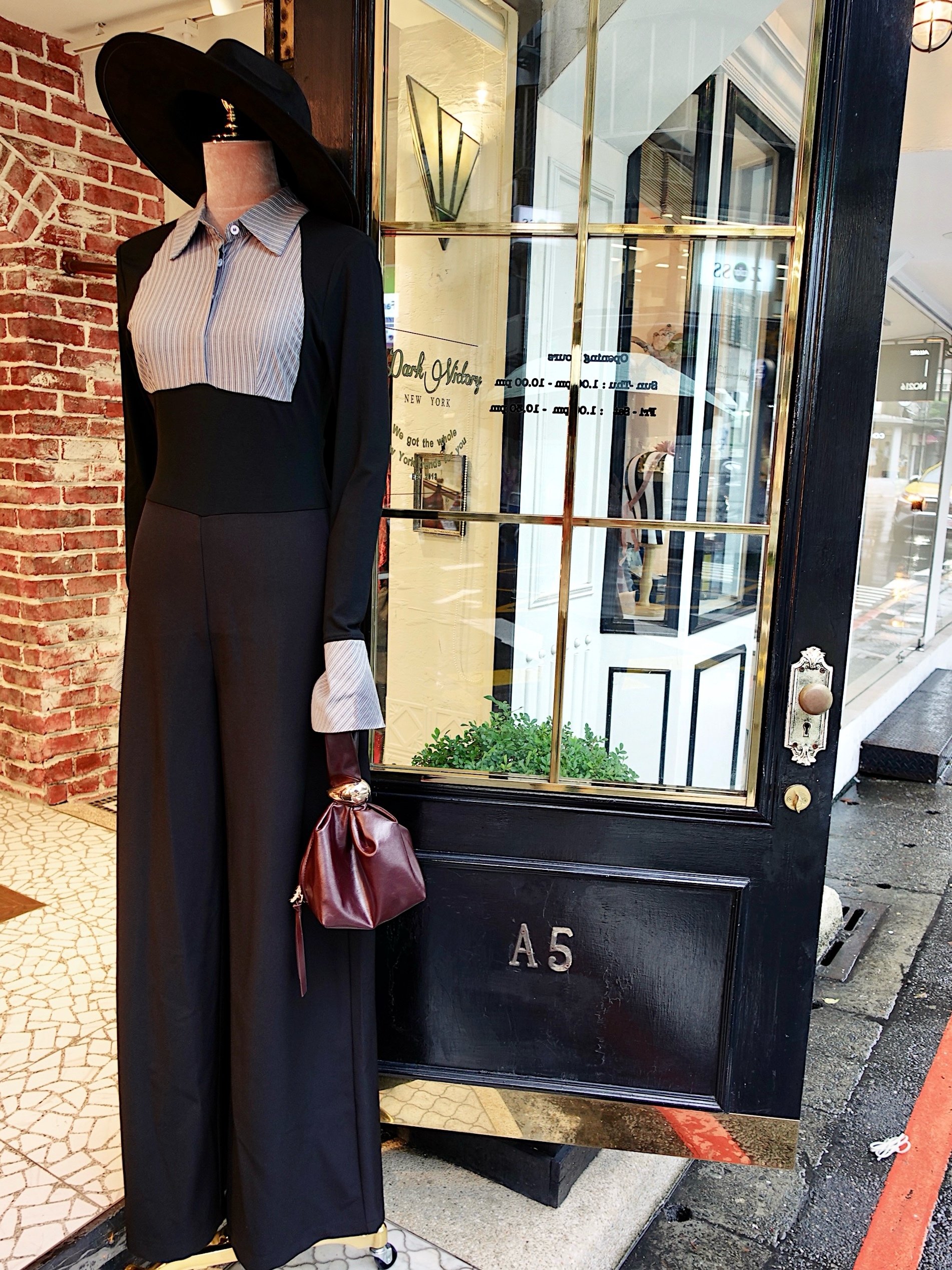 Grey Black灰黑色條紋拼接飾邊連身長寛褲  Jumpsuit