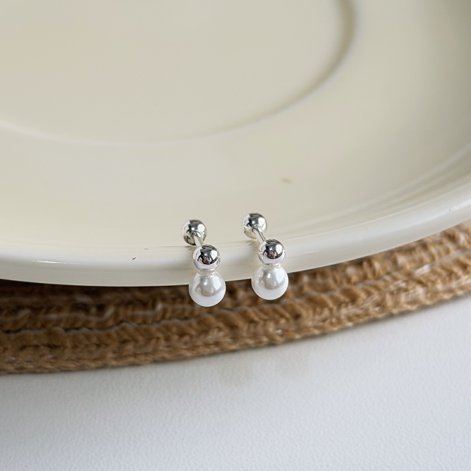 Y270銀珠珍珠純銀鎖針