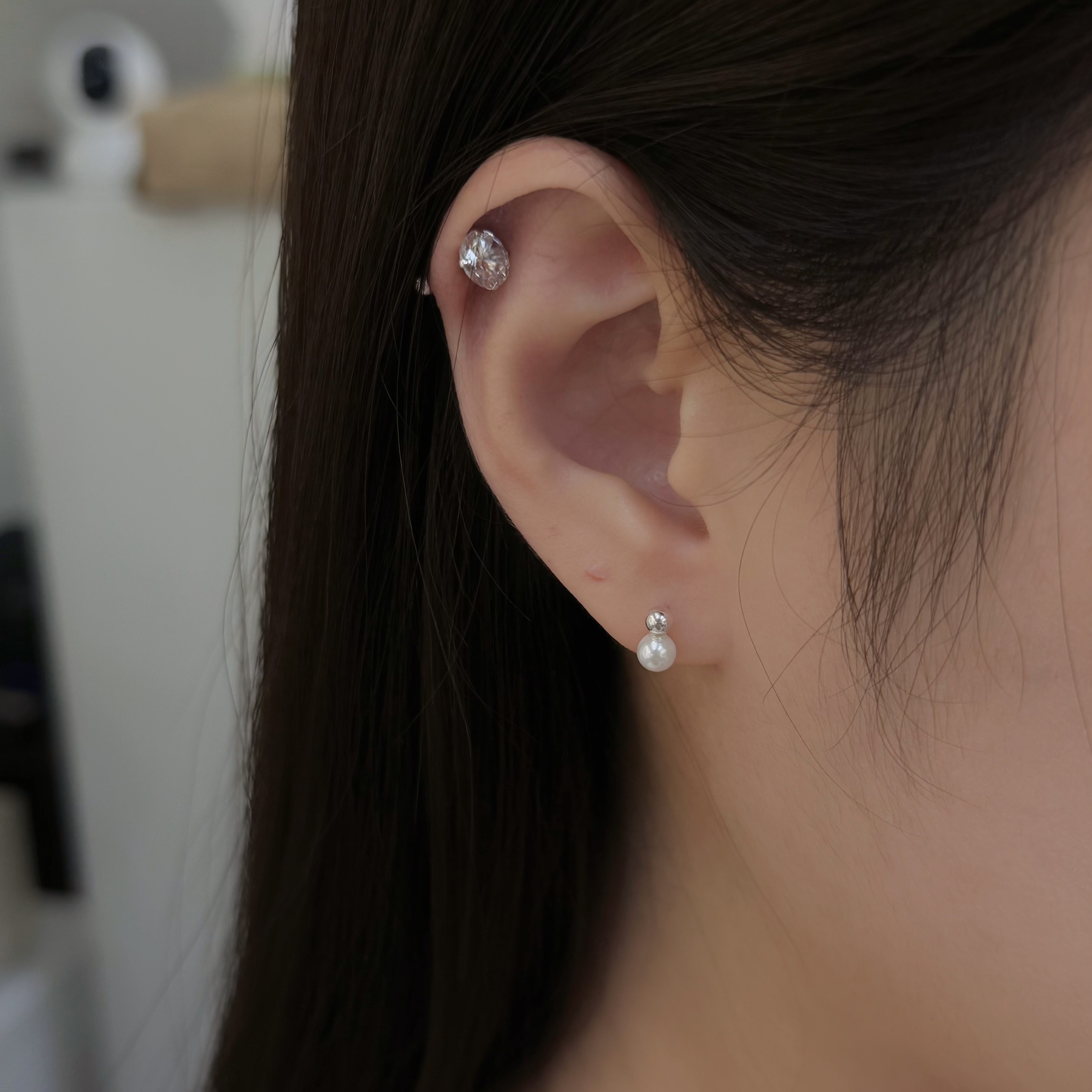 Y270銀珠珍珠純銀鎖針