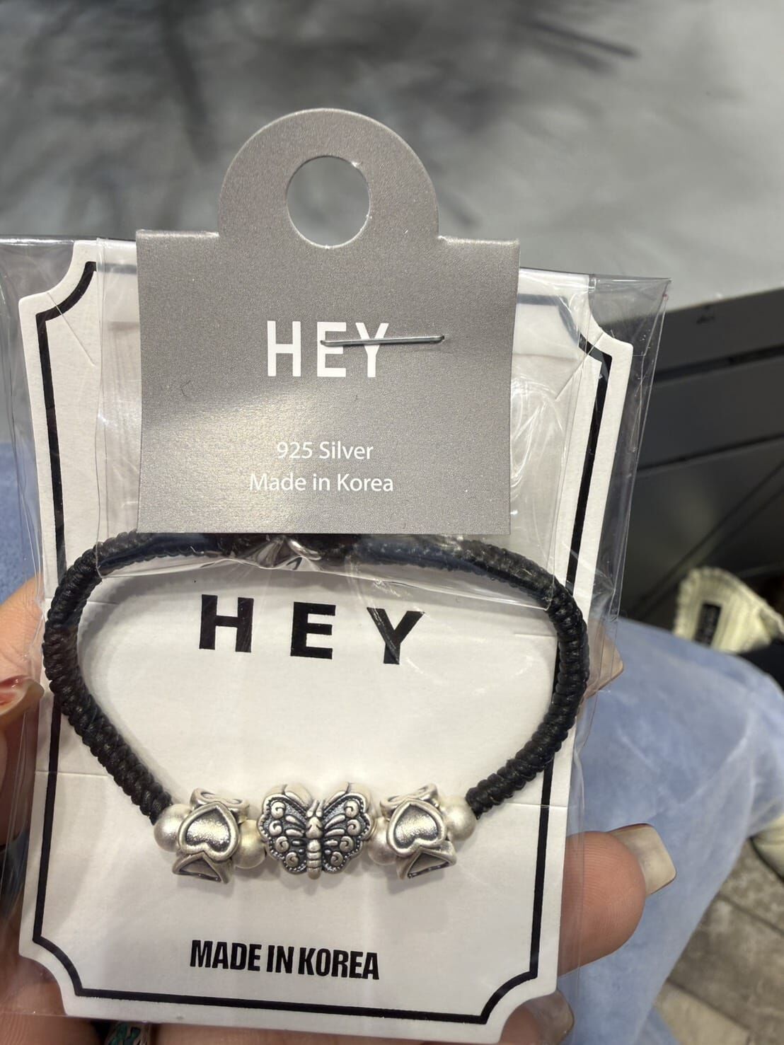 HM5168 ⚪925 蝴蝶造型蜜蠟手鍊