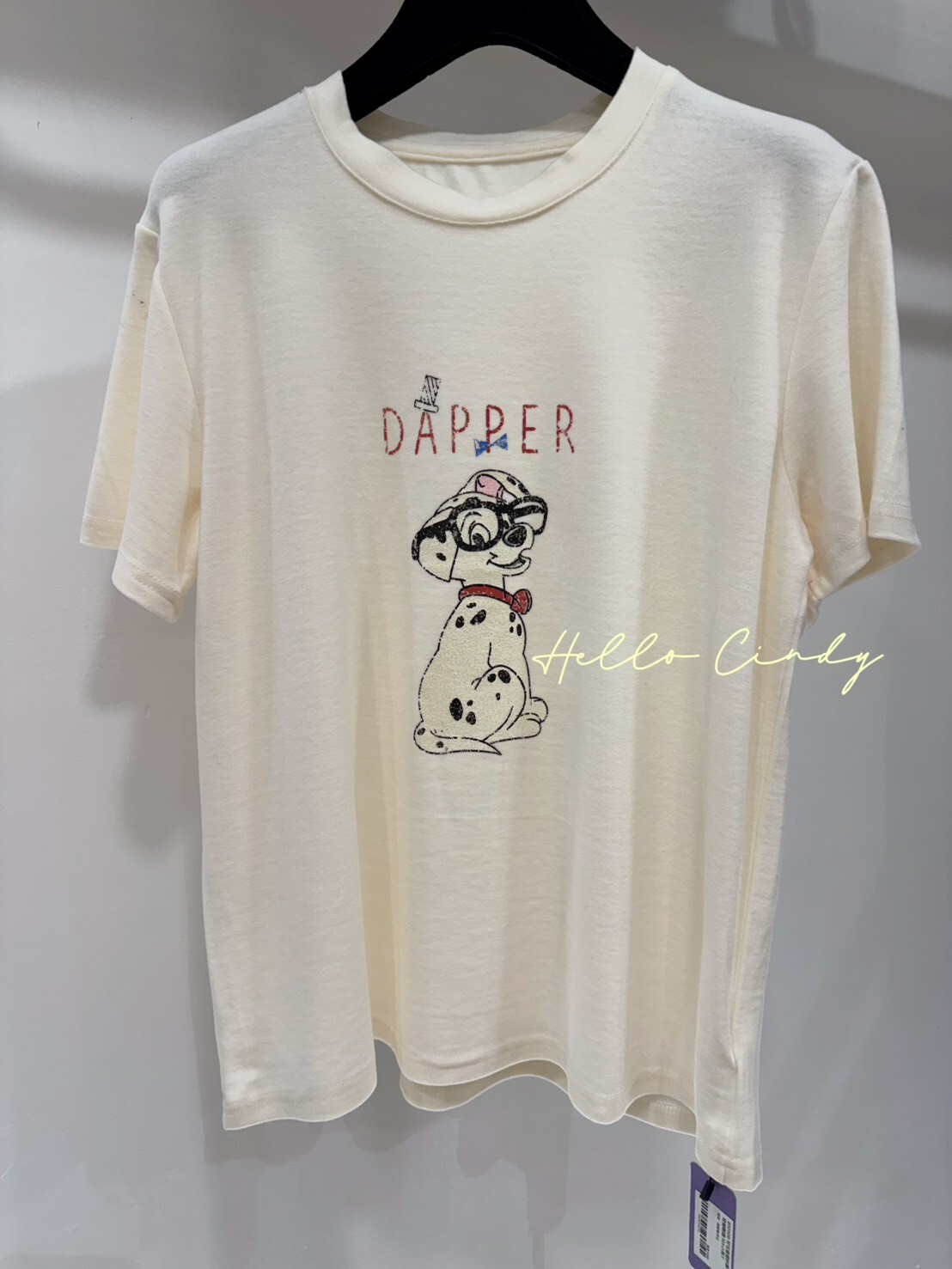 B10109 可可愛愛的磨毛短袖眼鏡101小狗T