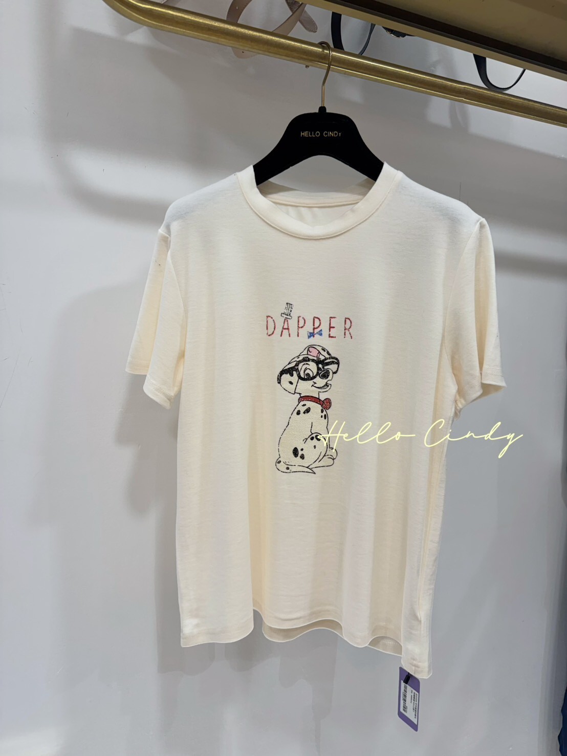 B10109 可可愛愛的磨毛短袖眼鏡101小狗T