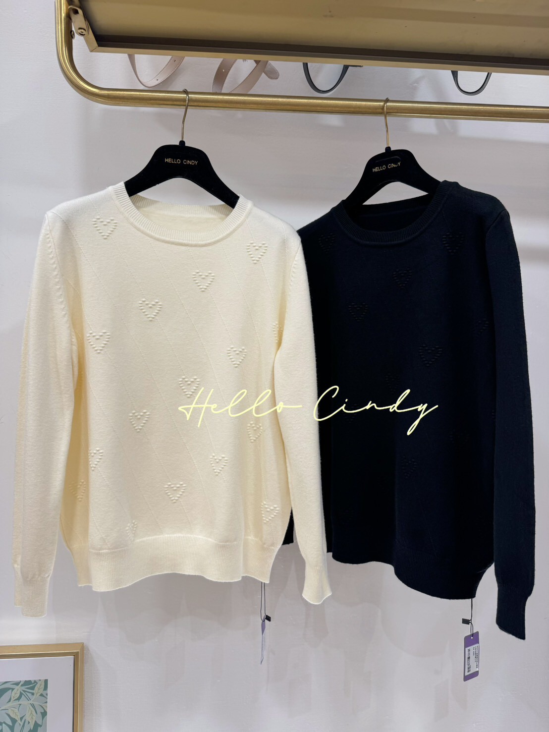 B10117 超顯瘦的微立體愛心仿羊絨針織上衣