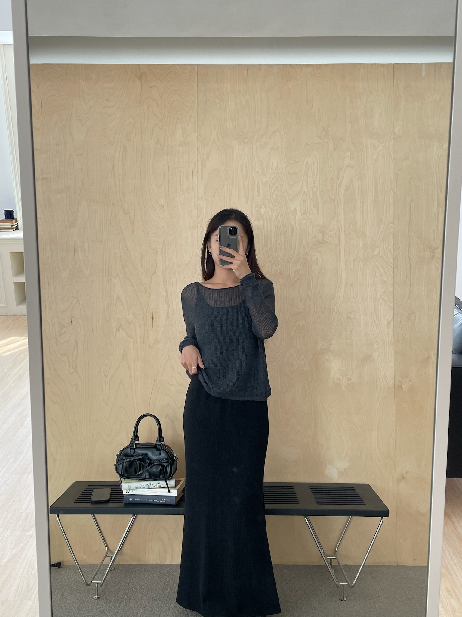 現貨 磨毛開衩魚尾裙