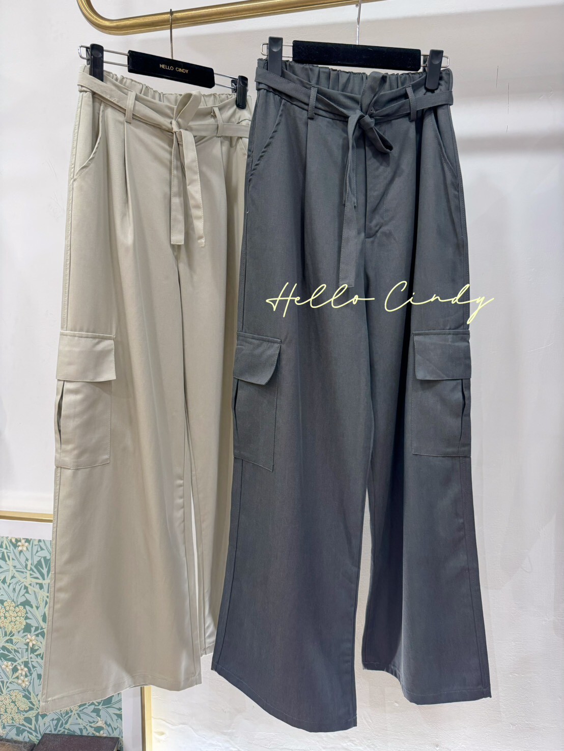 B10119 -IG街頭風格綁繩工裝褲