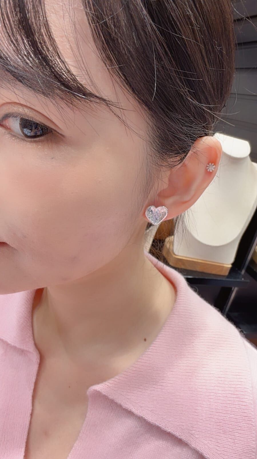 HM5153 ⚪925 壓紋心心耳環