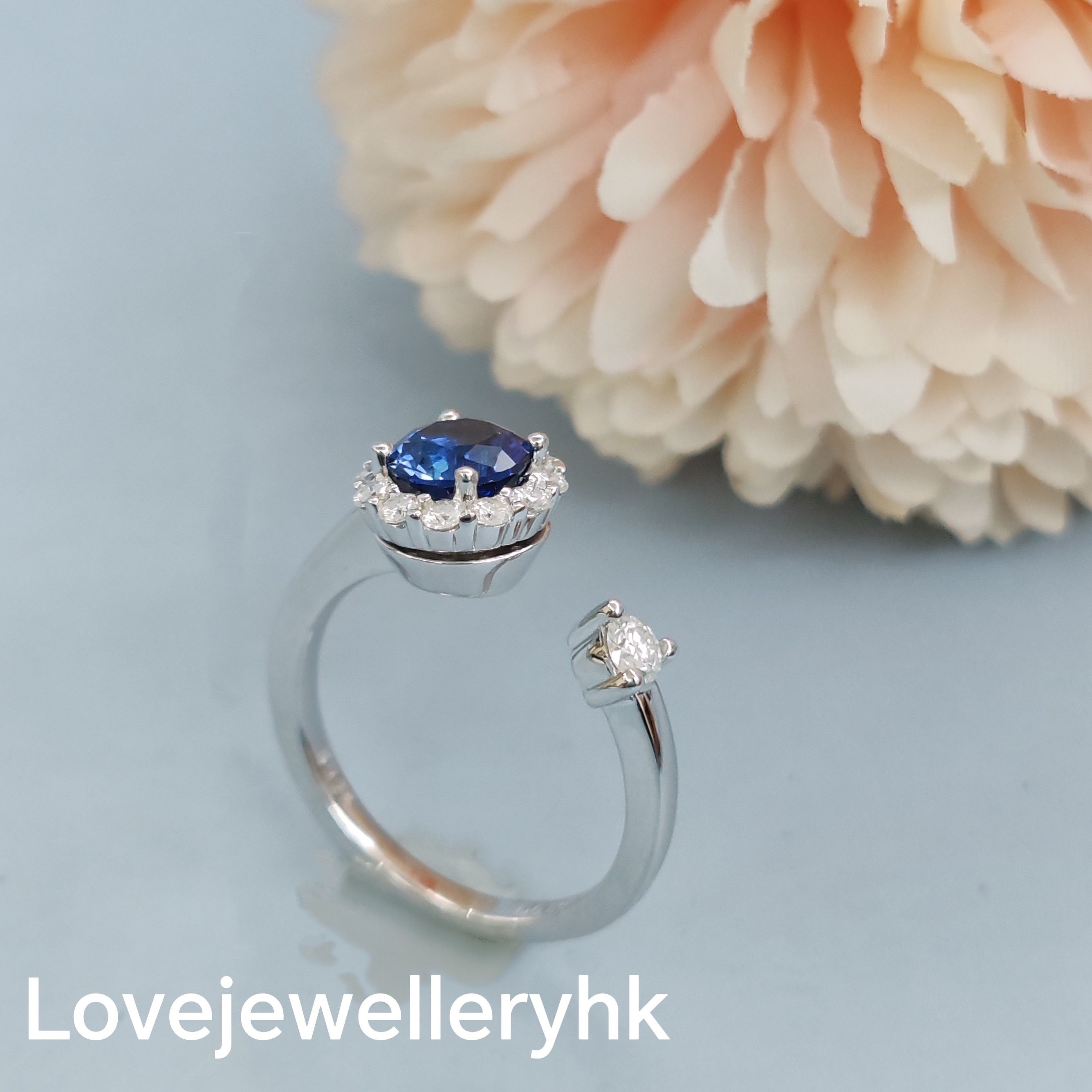 培育紅 / 藍寶石簡約戒指        GR018B