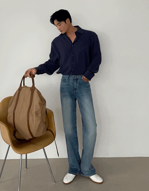 Heril Cupra 絲綢口袋襯衫