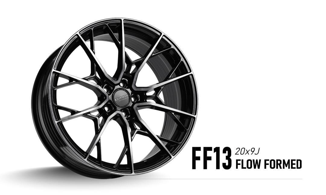 【旋壓輕量鋁圈】DATA CHAMPS WHEELS   20吋旋壓鋁圈 FF13 黑銀切面  9 J 5/112 ET32 四入組