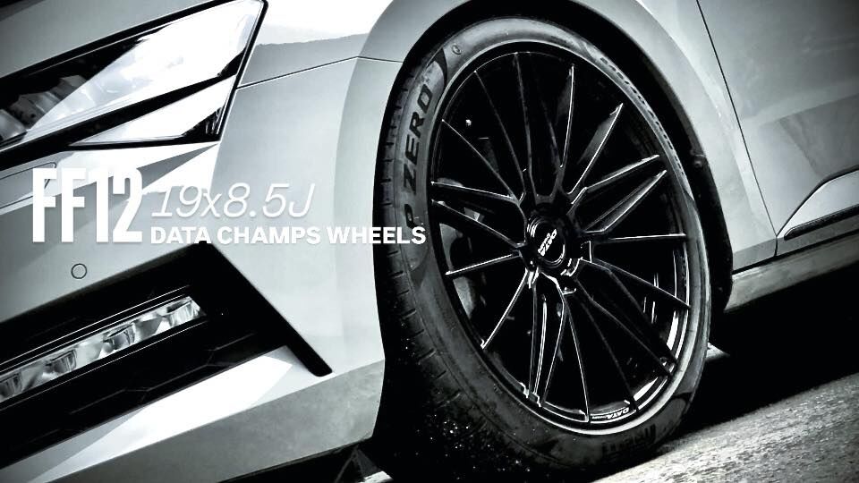 【旋壓輕量鋁圈】DATA CHAMPS WHEELS 19吋 旋壓鋁圈  FF12 黑底車面  5/108 ET40  5/114 ET42  5/112 ET35,42  四入組