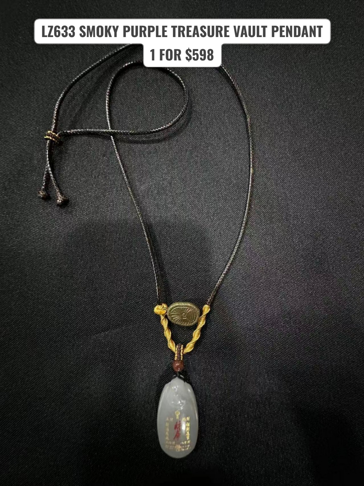 LZ633 SMOKY PURPLE TREASURE VAULT PENDANT