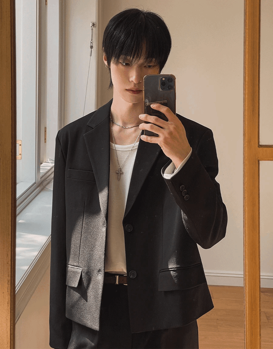 Met Bocashi 粗花呢短版西裝外套 喇叭褲寬褲 粗花呢成套西裝