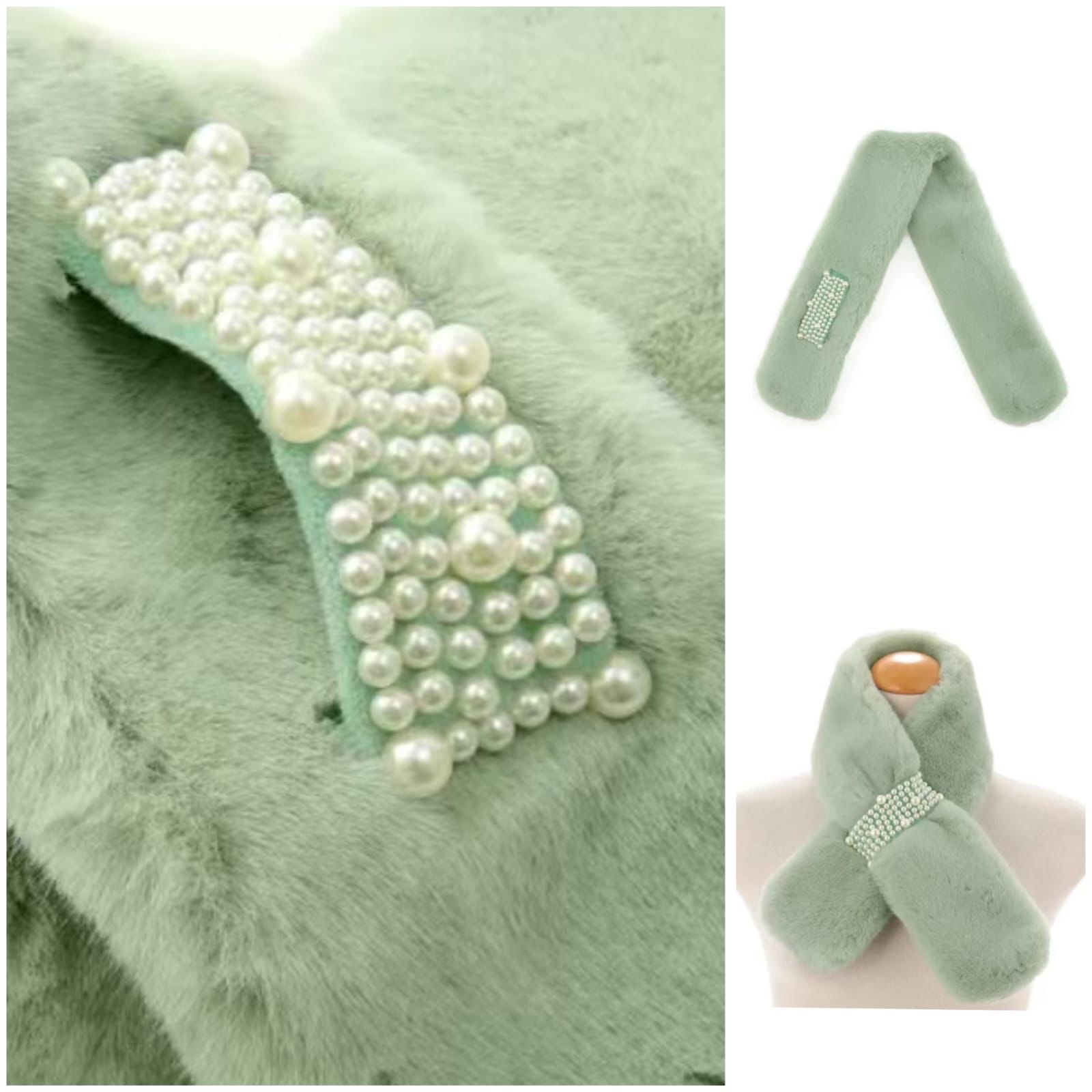 日本直送超滑人造皮草毛毛頸巾