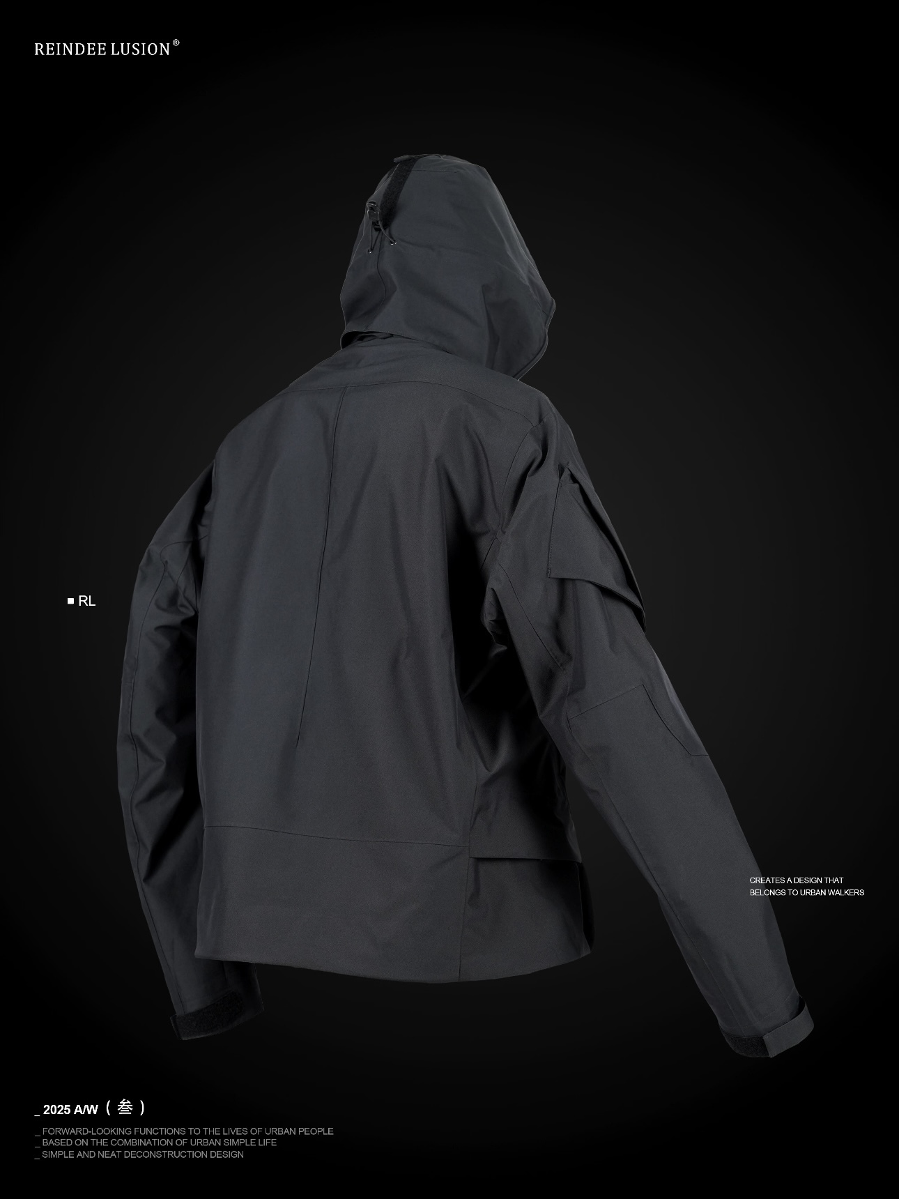 RL | REINDEE LUSION 機能多袋DERMIZAX 3L可拆帽立領短版衝鋒衣