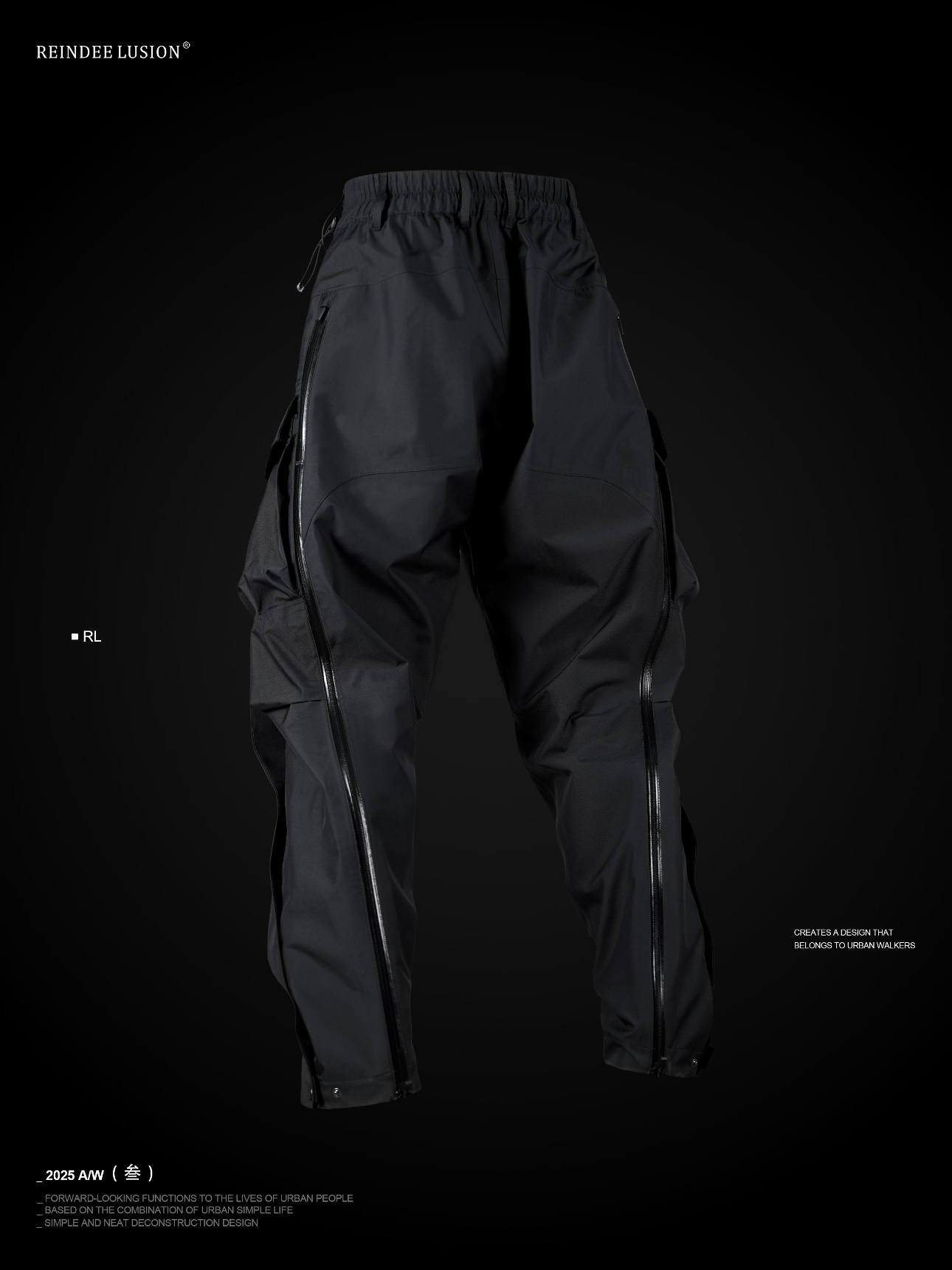 RL | REINDEE LUSION X型雙褶廓形DERMIZAX 3L硬殼防水劍道衝鋒褲 [ BACK ]