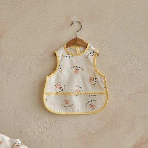 25F/W DTD Happy萌趣圓圓臉系列-防水輔食罩衣(無袖)