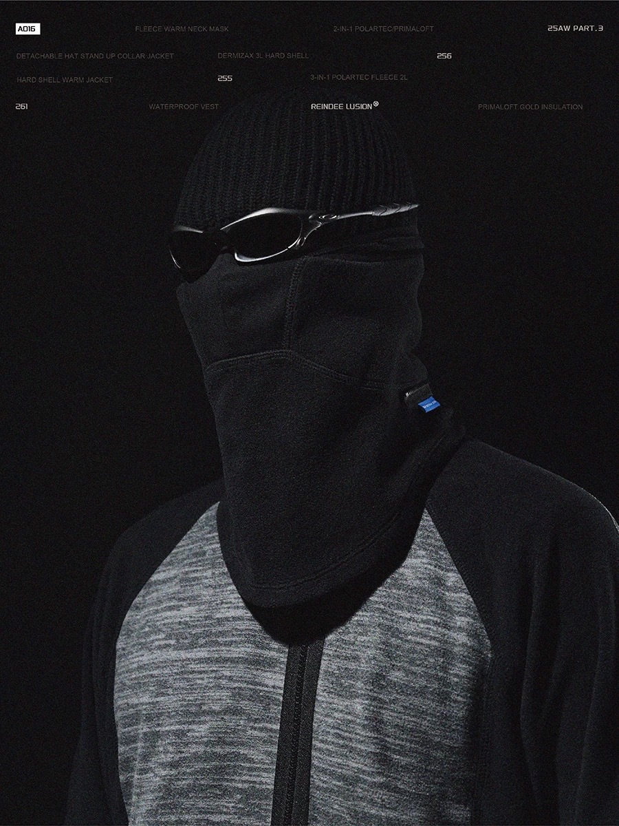 RL | REINDEE LUSION 2合1功能POLARTEC抓絨保暖透氣圍脖面罩