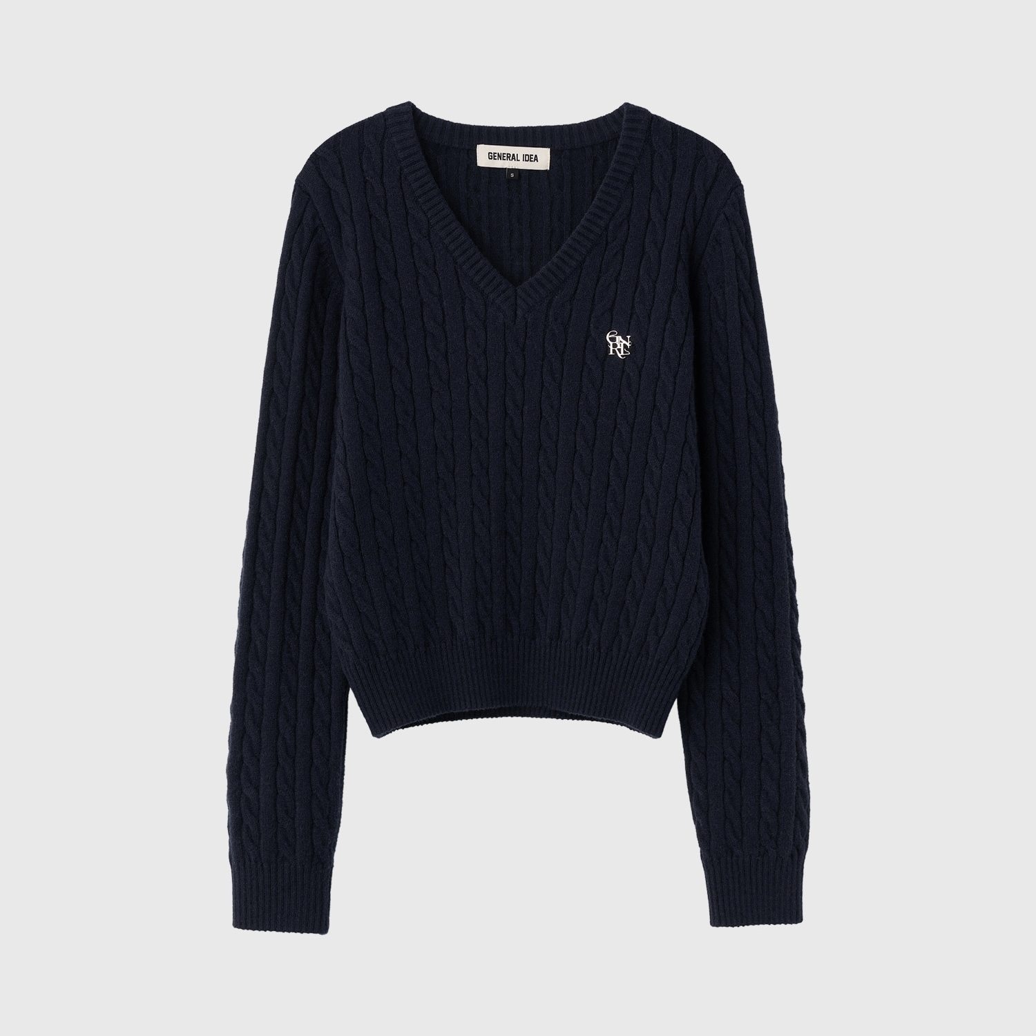 [GENERAL IDEA] WOOL CABLE V-NECK PULLOVER