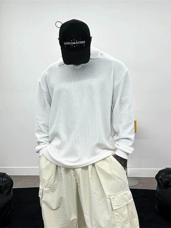 層疊領子針織衫