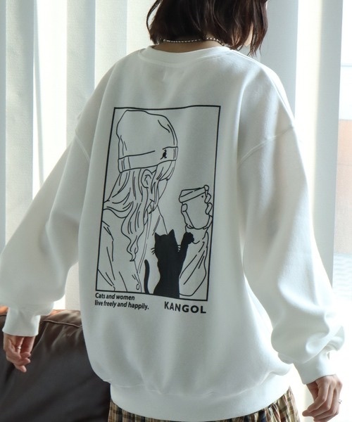 KANGOL / Back Print Cat Sweatshirt