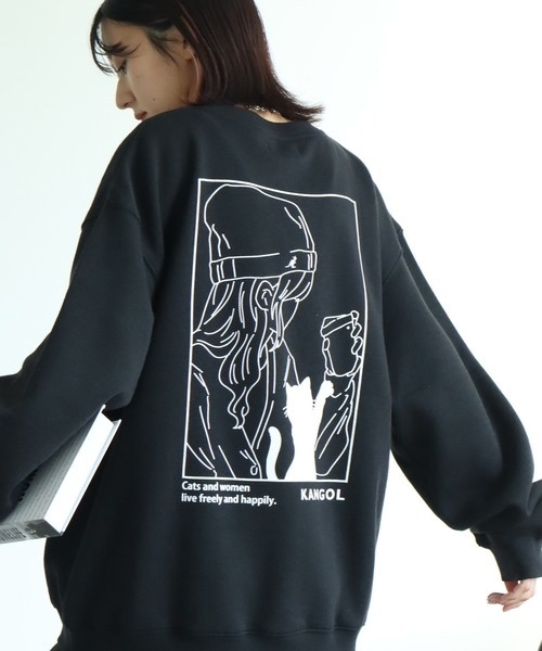 KANGOL / Back Print Cat Sweatshirt