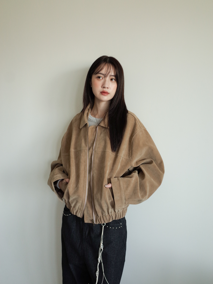 (NewColor!) washed imitation suede retro jacket