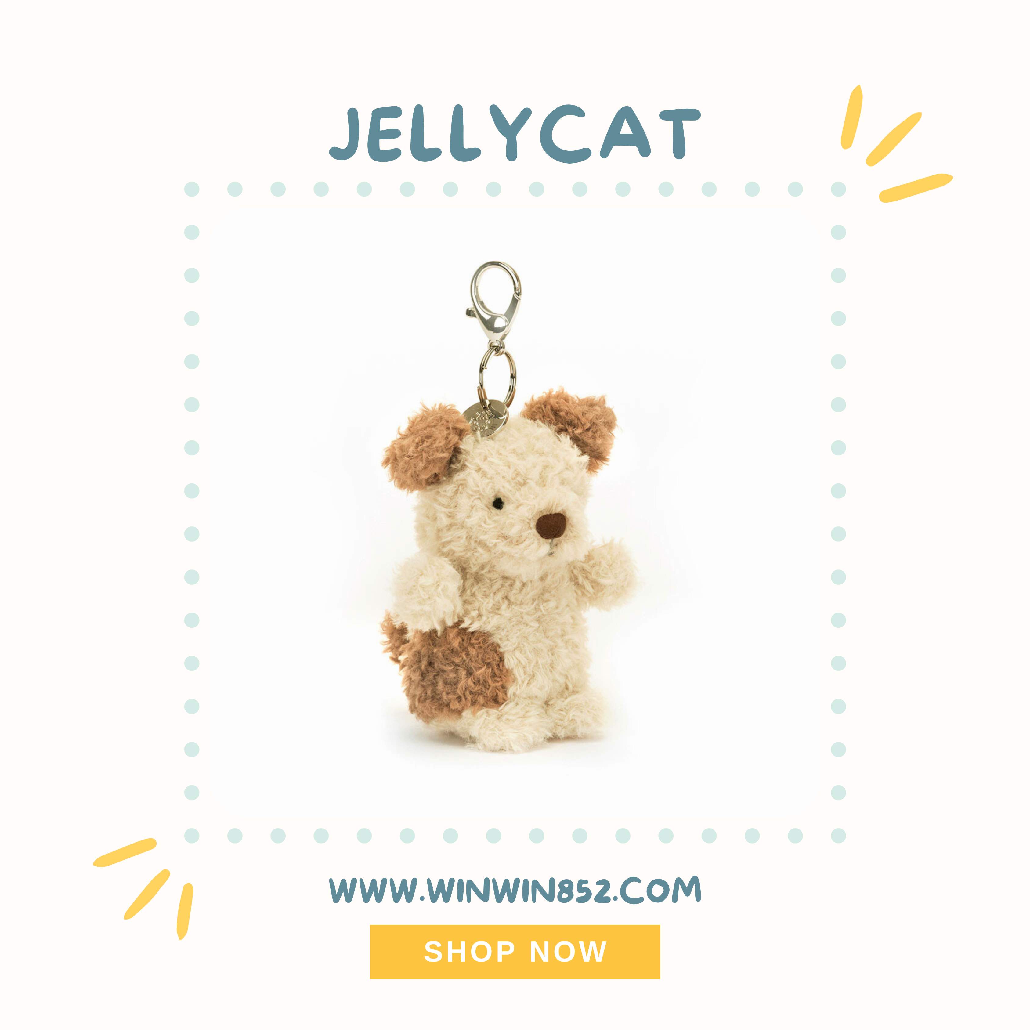 Jellycat Little Pup Bag Charm