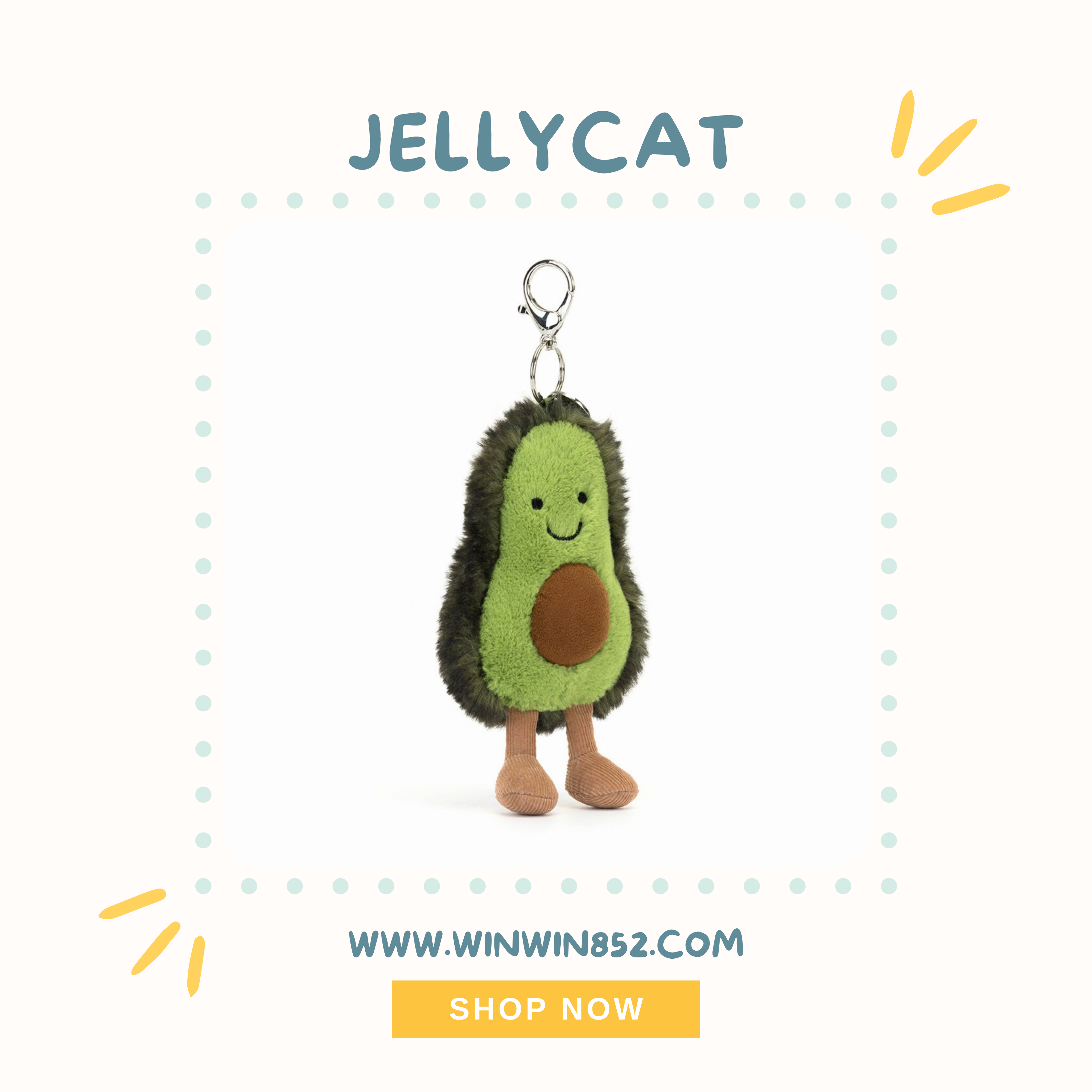 Jellycat Amuseables Avocado Bag Charm