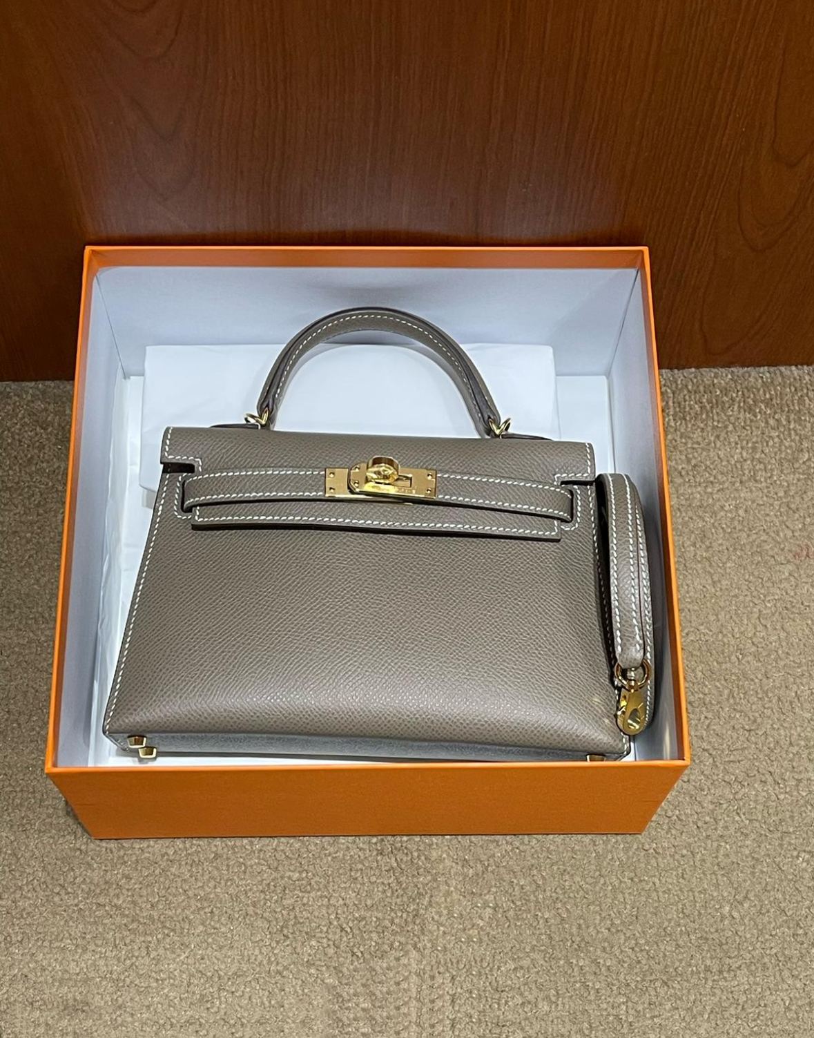 Kelly mini II 18 etoupe cc epsom K