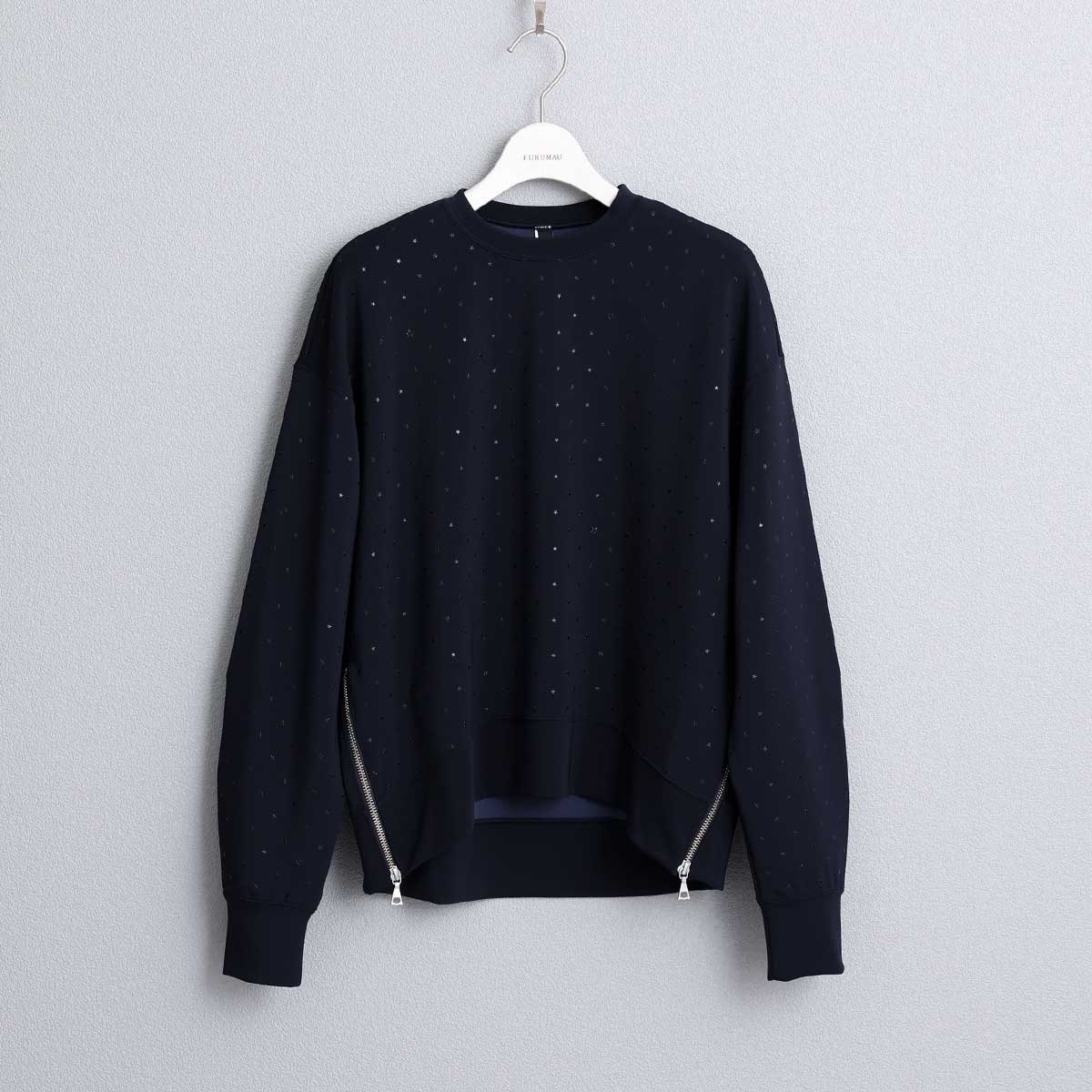 星柄側拉鍊上衣(藍）