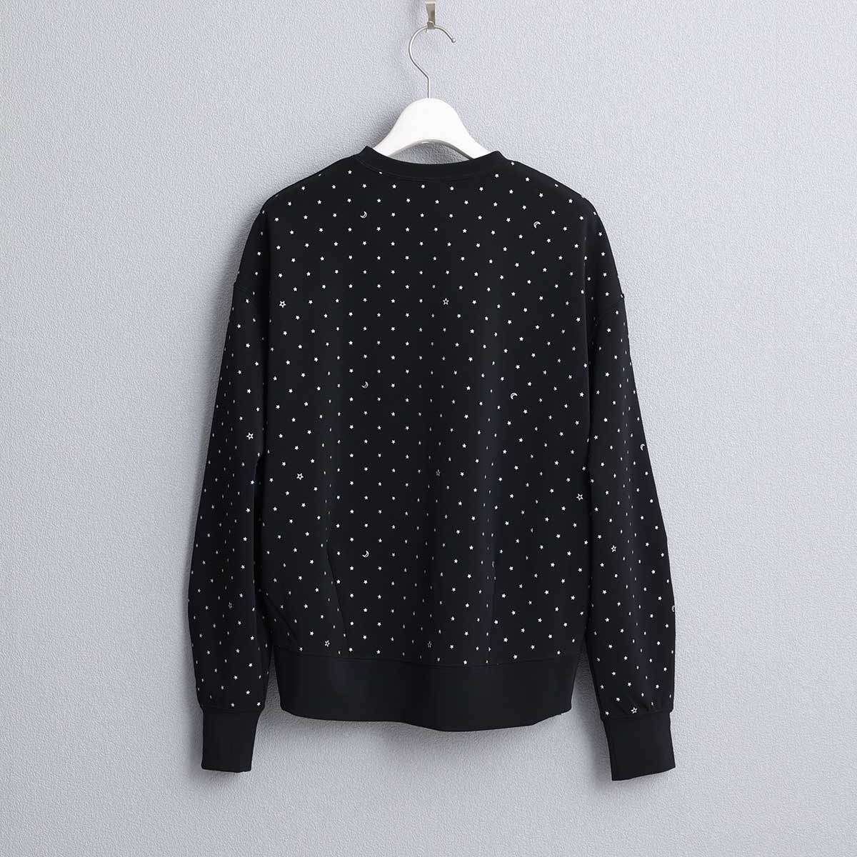 星柄側拉鍊上衣（黑）