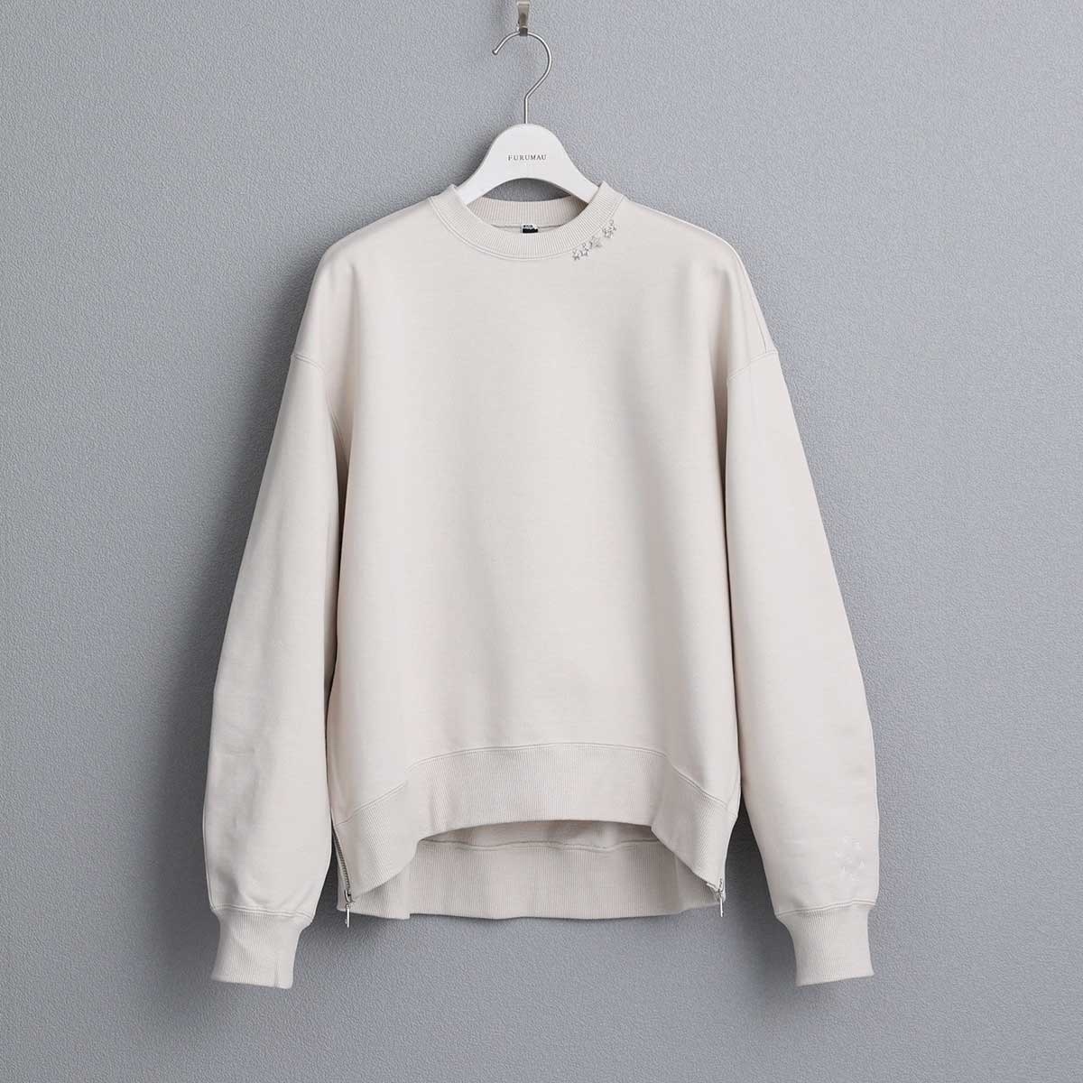 多造型側拉鍊套頭衫（米）