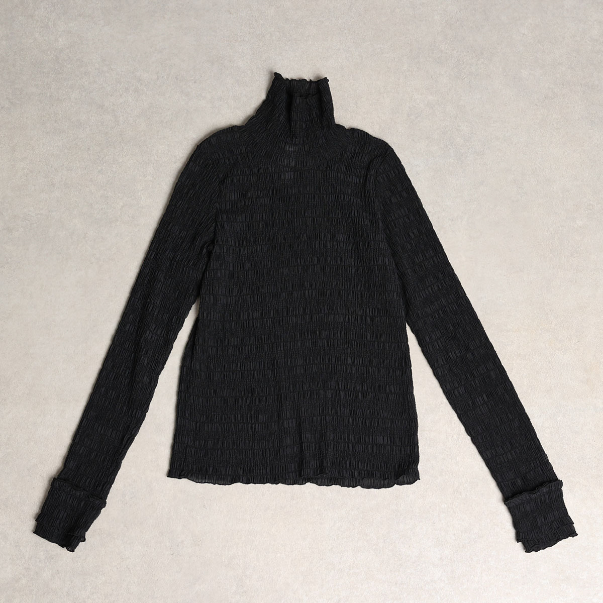 高領薄透紗打底衫